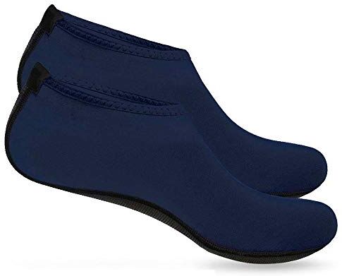 Boolavard Scarpe per sport acquatici a piedi nudi, asciugatura rapida, scarpette da yoga, per uomini, donne e bambini, Blu (Blu), Taglia unica