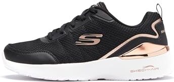 Skechers SKECH-AIR DYNAMIGHT THE HALCYON, Scarpe da Ginnastica Donna, Black Mesh Rose Gold Trim, 37.5 EU