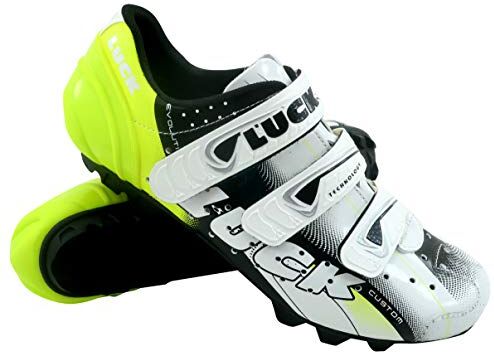 LUCK Extreme 3.0 MTB, Scarpe da Ciclismo con Suola in Carbonio e Tripla Striscia di Fissaggio in Velcro