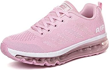 snugnap Scarpe Ginnastica Uomo Donna Running Corsa Basse Sportive Leggere Comode Sneakers Fitness Tennis Interior Casual all'Aperto Nero Bianche Blu 833PinkWhite-37