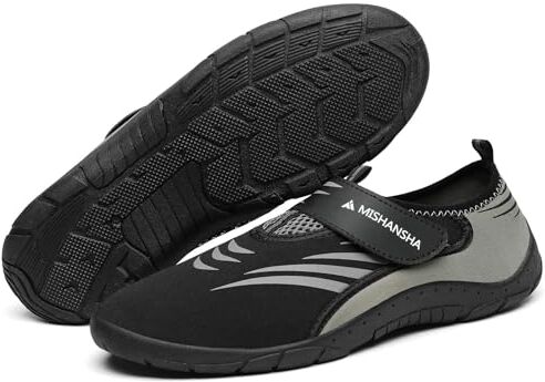 Mishansha Scarpe da Scoglio Uomo Donna Scarpe da Mare Asciugatura Rapida Scarpe da Spiaggia Antiscivolo Scarpe Acqua Leggere Scarpe da Nuoto Surf Vela Canottaggio Grigio Platino,Gr.41