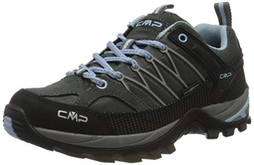 CMP RIGEL LOW WMN TREKKING SHOE WP, Scarpe da Trekking Donna, Graffite-Azzurro, 38 EU