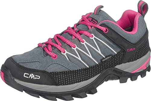 CMP RIGEL LOW WMN TREKKING SHOE WP, Scarpe da Trekking Donna, Grey-Fuxia-Ice, 37 EU