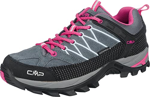 CMP Rigel Low Wmn Trekking Shoes Wp, Scarpe da Trekking Donna, Grey Fuxia Ice, 37 EU