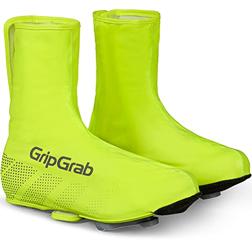 GripGrab Ride Waterproof Windproof Road Bike MTB Cycling Overshoes Adjustable Bicycle Rain Shoe Covers Black, Copriscarpe da Ciclismo Unisex-Adult, Giallo Neon, S (38-39)