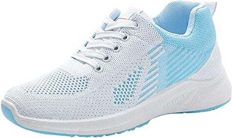 SZZY Scarpe da donna traspiranti con lacci, scarpe casual unisex, leggere, sportive, traspiranti, da lavoro, 300, scarpe da ginnastica da donna (azzurro, 5)