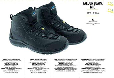 ABOUTBLU 51381 02La Falcon Mid Scarpa da Lavoro, Nero, 42 Taglia