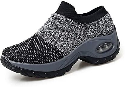 WOKAS Scarpe da ginnastica da donna con cuscino d'aria e fondo spesso scarpe da ginnastica slip-on leggere e traspiranti casual scarpe da tennis (taglia : 40 IT)