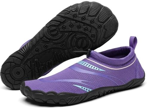 Mishansha Scarpette da Scoglio Donna Scarpe Mare Scogli Asciugatura Rapida Scarpe Barefoot Shoes Traspiranti Scarpe Spiaggia Leggere Scarpe a Piedi Nudi Blu Viola,Gr.38