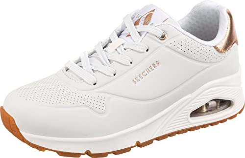 Skechers Uno Golden Air, Sneakers Donna, Bianco White Black Gold, 40 EU