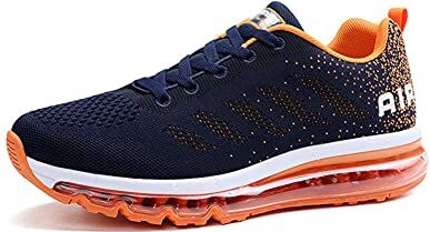 snugnap Scarpe Ginnastica Uomo Donna Running Corsa Basse Sportive Leggere Comode Sneakers Fitness Tennis Interior Casual all'Aperto Nero Bianche Blu 833BlueOrange-39