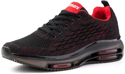 Hitmars Scarpe Ginnastica Uomo Donna Scarpe da Running Corsa Leggere Traspiranti Lacci Sneakers Fitness Sportive Jogging Outdoor B Rosso EU 41