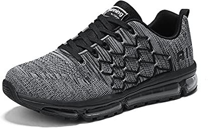 snugnap Scarpe Ginnastica Uomo Donna Running Corsa Basse Sportive Leggere Comode Sneakers Fitness Tennis Interior Casual all'Aperto Nero Bianche Blu 877Grey-41