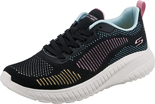 Skechers Bobs Squad Caos, Scarpe da ginnastica Donna, Nero E Lavorato A Maglia, 37 EU