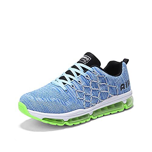 snugnap Scarpe Ginnastica Uomo Donna Running Corsa Basse Sportive Leggere Comode Sneakers Fitness Tennis Interior Casual all'Aperto Nero Bianche Blu 877Blue-43