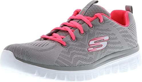 Skechers Graceful Get Connected, Sneaker Donna, Grigio Gray Mesh Coral Trim, 37.5 EU