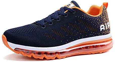 gojiang Uomo Donna Scarpe da Ginnastica Sportive Sneakers Sport Running Basse Basket Outdoor Fitness Blue Orange 38