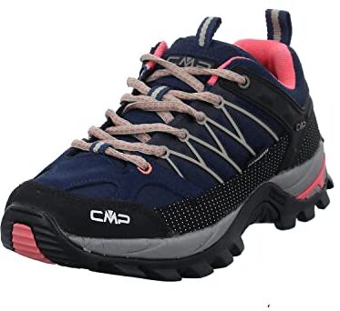 CMP RIGEL LOW WMN TREKKING SHOE WP, Scarpe da Trekking Donna, Blue-Corallo, 37 EU