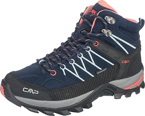 CMP Rigel Mid Wmn Trekking Shoes Wp, Scarpe da trekking Donna, Blue Jade Peach, 38 EU