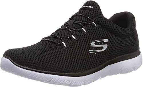 Skechers Summits, Scarpe da Ginnastica Donna, Nero Black Mesh White Trim, 36 EU