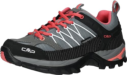 CMP RIGEL LOW WMN TREKKING SHOE WP, Scarpe da Trekking Donna, Grey-Corallo, 36 EU