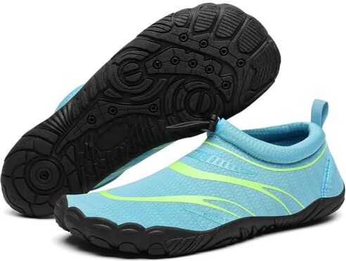 Mishansha Scarpette da Scoglio Donna Scarpe Mare Scogli Asciugatura Rapida Scarpe Barefoot Shoes Traspiranti Scarpe Spiaggia Leggere Scarpe a Piedi Nudi Blu Ghiaccio,Gr.38