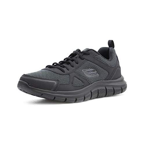 Skechers Track Bucolo, Scarpe running Uomo, Black Leather Mesh Trim, 39.5 EU