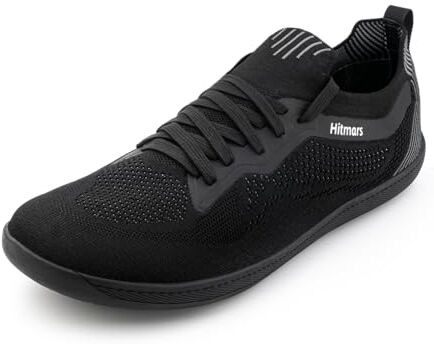 Hitmars Scarpe Minimaliste Uomo Donna Trail Running Barefoot Piedi Nudi Palestra Scarpe Escursionismo Corsa Sneaker All'Aperto Comode Traspiranti Unisex Nero 3 Size 47