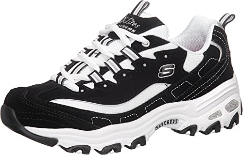 Skechers D'lites Fresh Start, Scarpe Donna, Nero Black Silver, 42 EU