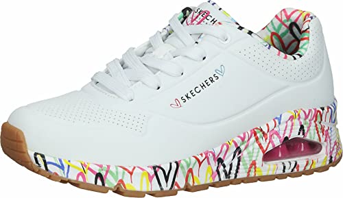 Skechers Uno Loving Love, Scarpe da ginnastica Donna, Bianco White Multicolor, 37 EU