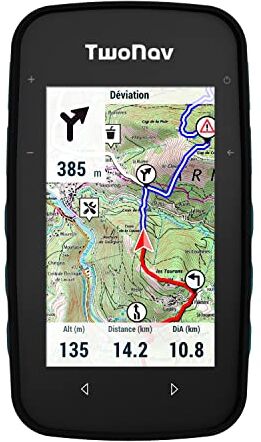 TwoNav Cross Plus + Carta Topo tra cui scegliere, GPS con schermo da 3,2 pollici per MTB, ciclismo, trekking o escursionismo con carte incluse. Colore Turchese