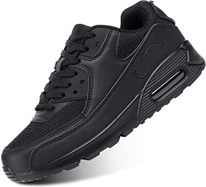 Hitmars Scarpe Running Uomo Donna Ginnastica Sneaker Leggere Traspirante Outdoor Sportive Calzature da Corsa Pallavolo Tennis Nero 38