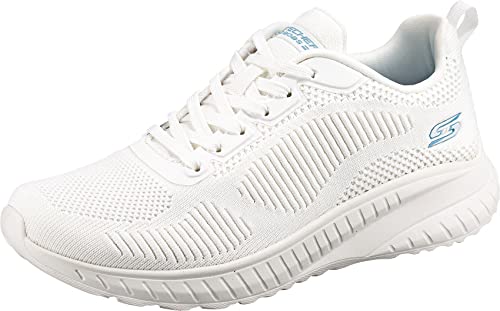 Skechers Bobs Squad Chaos Face Off, Scarpe da Ginnastica Donna, Bianco White Engineered Knit, 39.5 EU