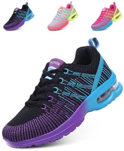 Hitmars Scarpe Running Donna Scarpe Ginnastica Corsa Sportive Sneakers Traspiranti Leggero Air Scarpe Camminata Fitness Jogging Casual all'Aperto Nero EU 42