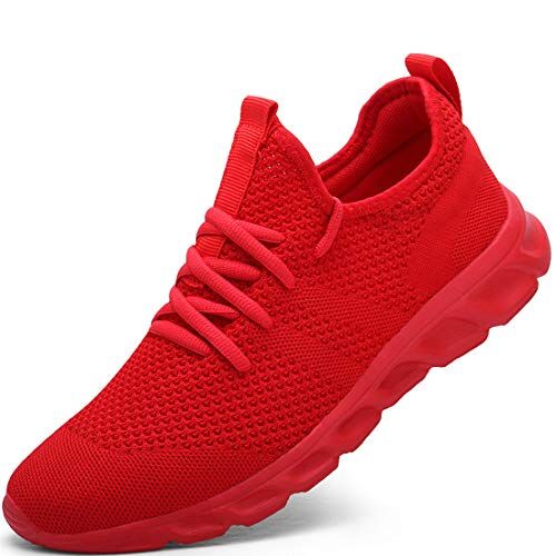 Damyuan Donna Scarpe da Running Ginnastica Camminata Sportive Trekking Tennis Trail Jogging Palestra Mesh Basket Sport Outdoor Fitness Sport Platform Sneakers Rosso 40 EU