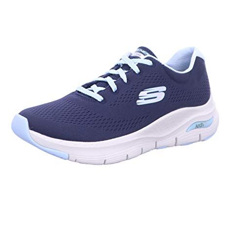 Skechers Arch Fit Big Appeal, Scarpe da Ginnastica Donna, Blu Navy Knit Mesh Lt Blue Trim, 40 EU