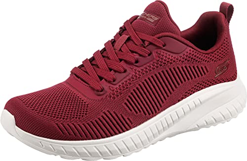 Skechers Bobs Squad Chaos Face Off, Scarpe da Ginnastica Donna, Rosso Red Engineered Knit, 39.5 EU