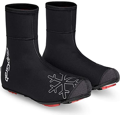 GripGrab Copriscarpe per Bici da Corsa MTB CX Termici Antivento Foderati in Pile Invernali Copri Scarpe Impermeabili, Ciclismo Unisex-Adulto, Nero, XXL