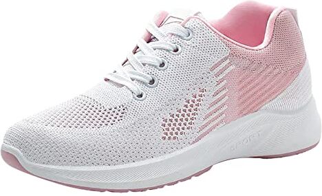 SZZY Scarpe da donna traspiranti con lacci, scarpe casual unisex, leggere, sportive, traspiranti, da lavoro, 300, scarpe da ginnastica da donna (bianco, 5,5)