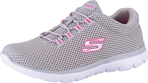 Skechers Summits, Scarpe da Ginnastica Donna, Grigio Gray Mesh Hot Pink Trim, 38.5 EU