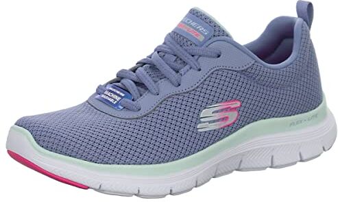 Skechers Flex Appeal 4.0 Brilliant View, Scarpe da ginnastica Donna, Slate Mesh Trim, 36 EU