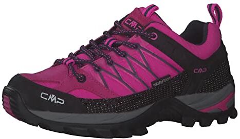 CMP RIGEL LOW WMN TREKKING SHOE WP, Scarpe da Trekking Donna, Pink Fluo-B.Blue, 39 EU