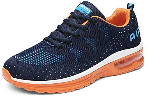 gojiang Scarpe da Ginnastica Uomo Donna Sportive Sneakers Running Basse Basket Sport Outdoor Fitness BlueOrange39