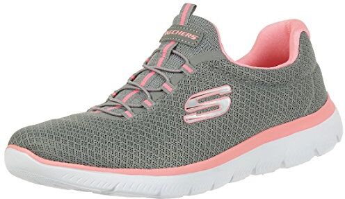 Skechers Summits, Scarpe da Ginnastica Donna, Grigio Gray Mesh Pink Trim, 37 EU