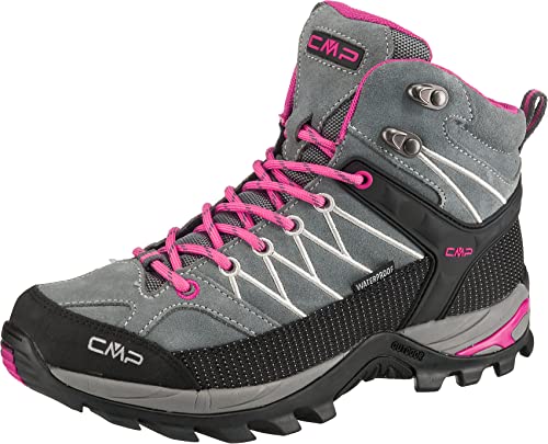 CMP Rigel Mid Wmn Trekking Shoes Wp, Scarpe da trekking Donna, Grey Fuxia Ice, 42 EU