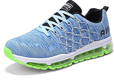 frysen Uomo Donna Air Scarpe da Ginnastica Corsa Sportive Fitness Running Sneakers Basse Interior Casual all'Aperto 1643 Blue 42