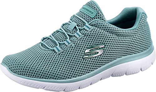 Skechers Summits, Scarpe da Ginnastica Donna, Blu Sage Mesh White Trim, 38 EU