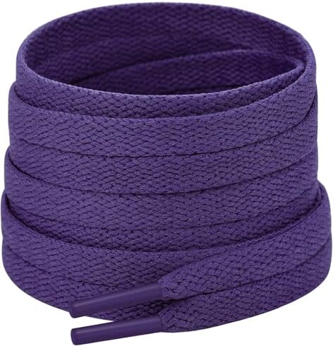 Stepace 2 Paia di Lacci Piatti per Scarpe, Lacci di Ricambio Premium da 8 mm (Larghezza) per Scarpe da Ginnastica, Scarpe Sportive e Casual Viola 180cm