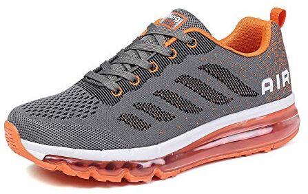 frysen Uomo Donna Air Scarpe da Ginnastica Corsa Sportive Fitness Running Sneakers Basse Interior Casual all'Aperto Gray Orange 41 EU