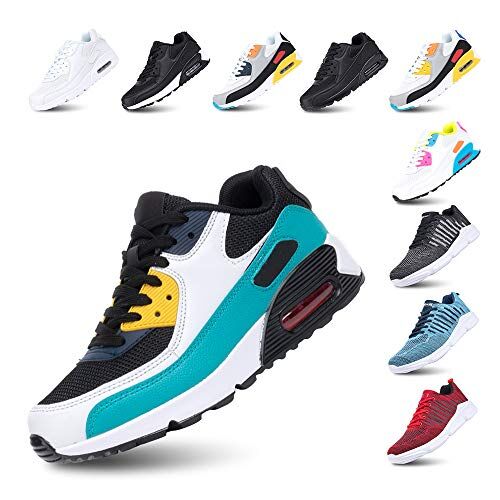 Hitmars Scarpe Running Uomo Donna Ginnastica Sneaker Leggere Traspirante Outdoor Sportive Calzature da Corsa Pallavolo Tennis Verde 36